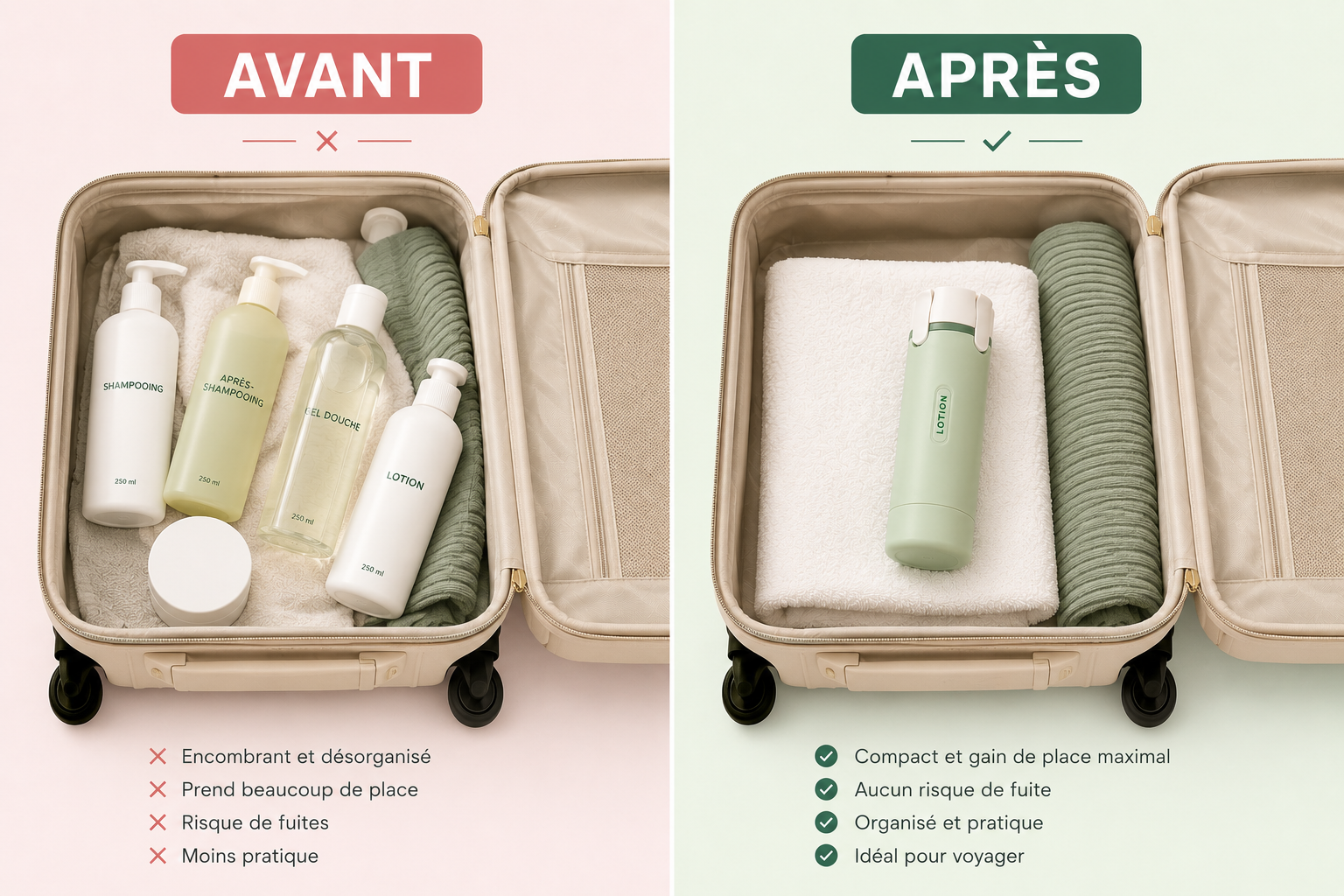 The Travel Kit - Bouteilles 4 en 1 Rechargeables Anti-Fuite