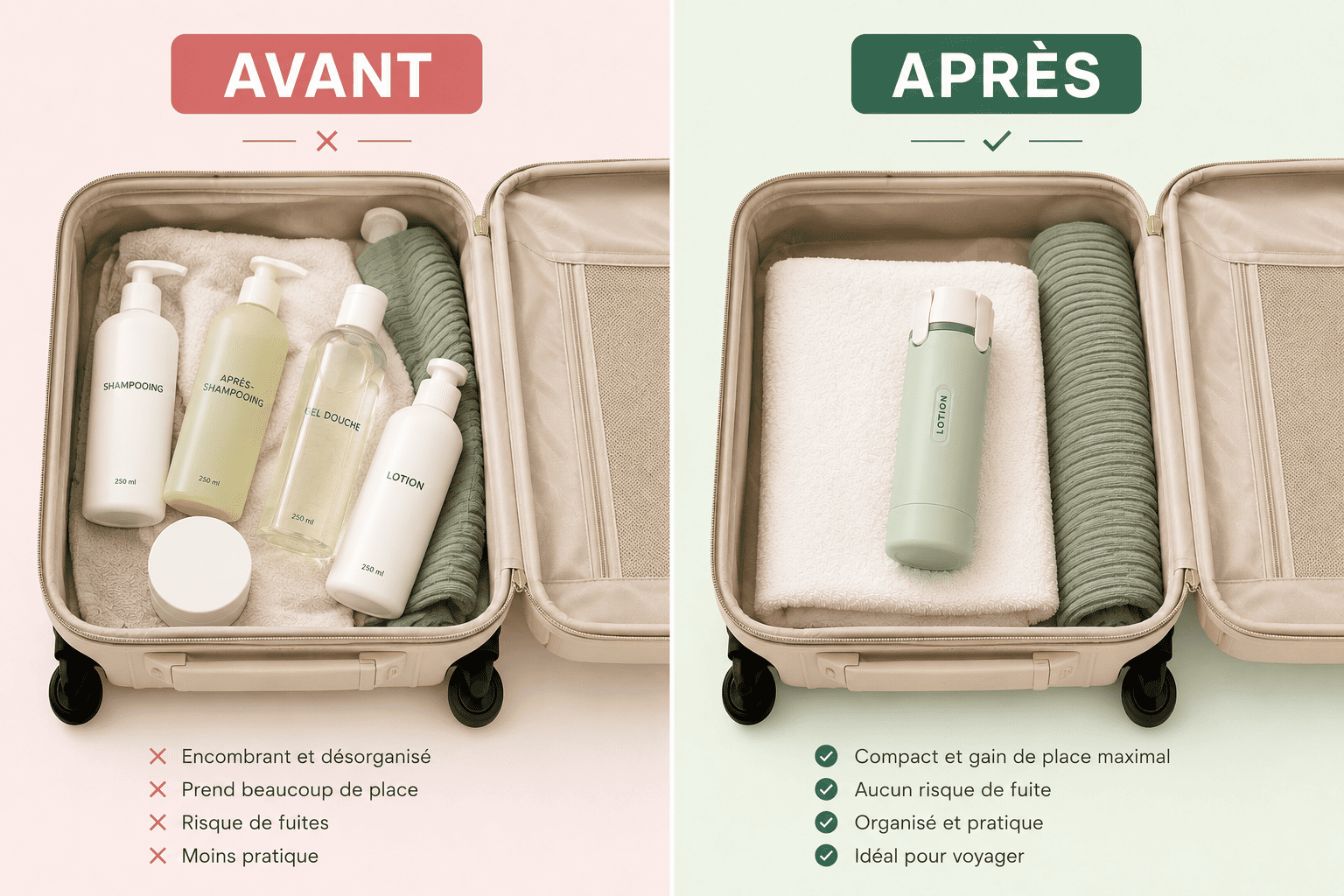 The Travel Kit - Bouteilles 4 en 1 Rechargeables Anti-Fuite