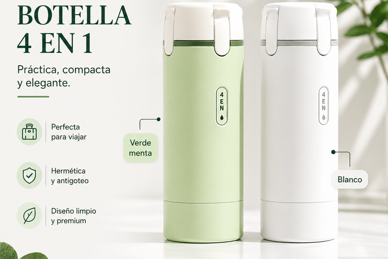 El kit de viaje: botellas 4 en 1 rellenables a prueba de fugas