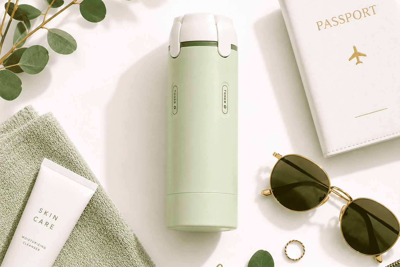 El kit de viaje: botellas 4 en 1 rellenables a prueba de fugas